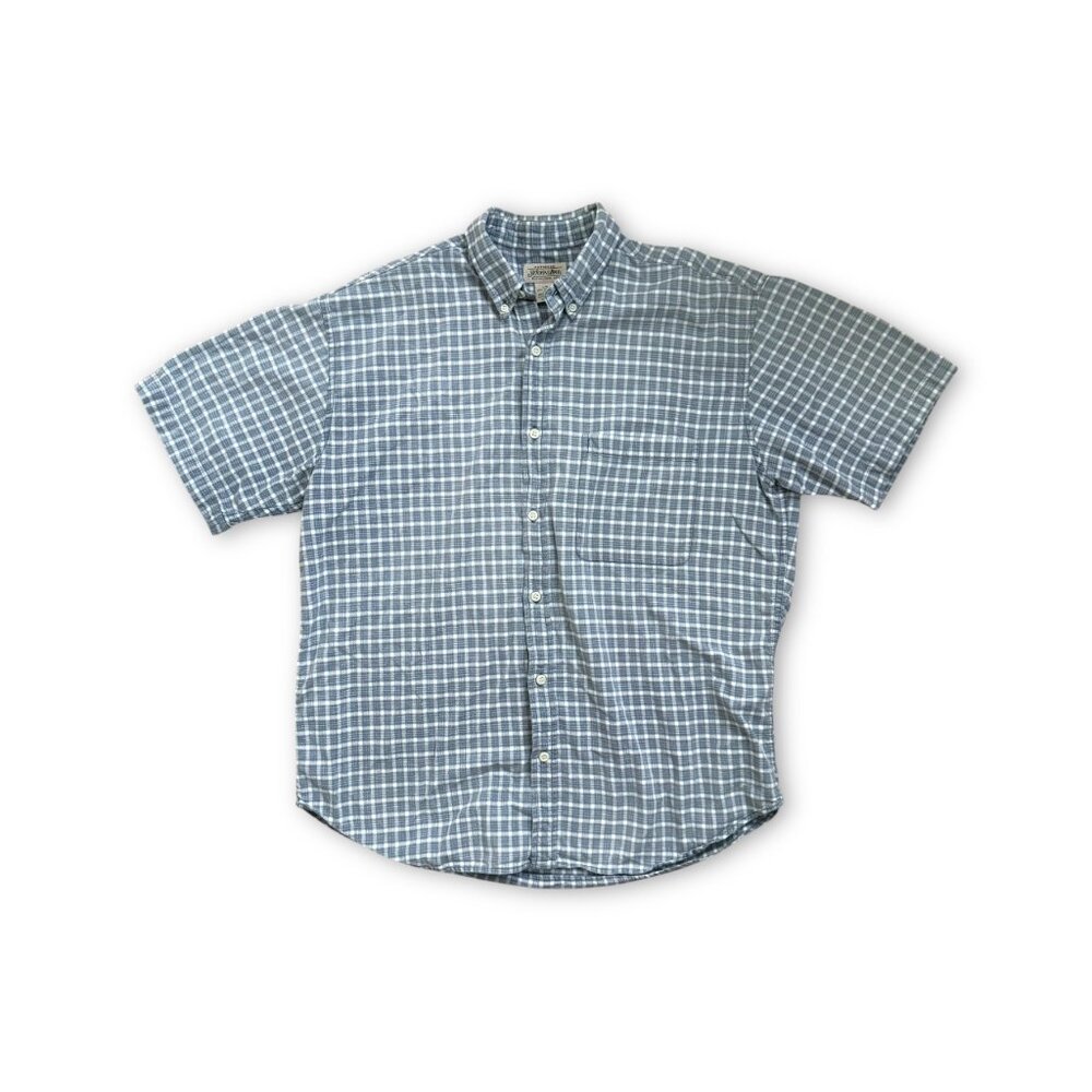 St. John’s Bay Men’s Plaid Short Sleeve Button-Down Shirt Size Large